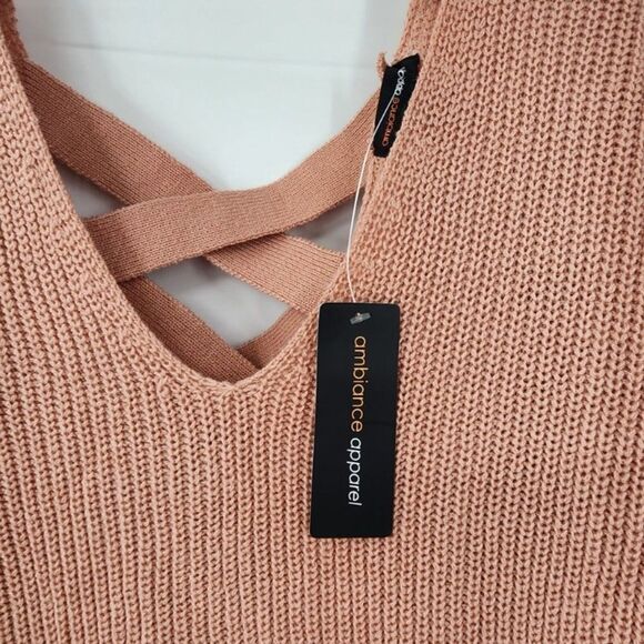 NWT AMBIANCE APPAREL Pink Sweater Womens Size Medium M - Picture 4 of 7